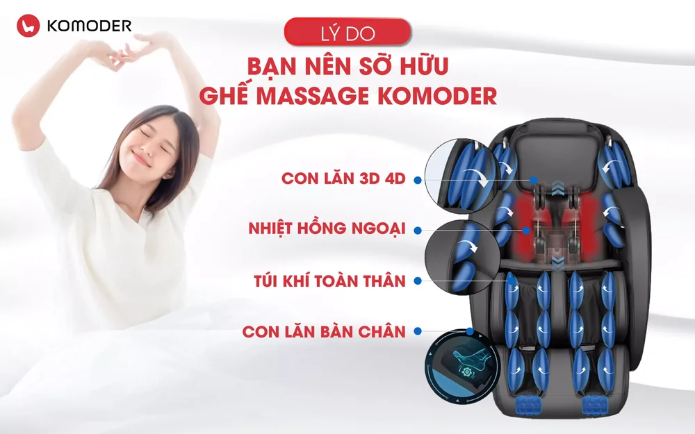 Lý do nên sở hữu ghế massage Komoder