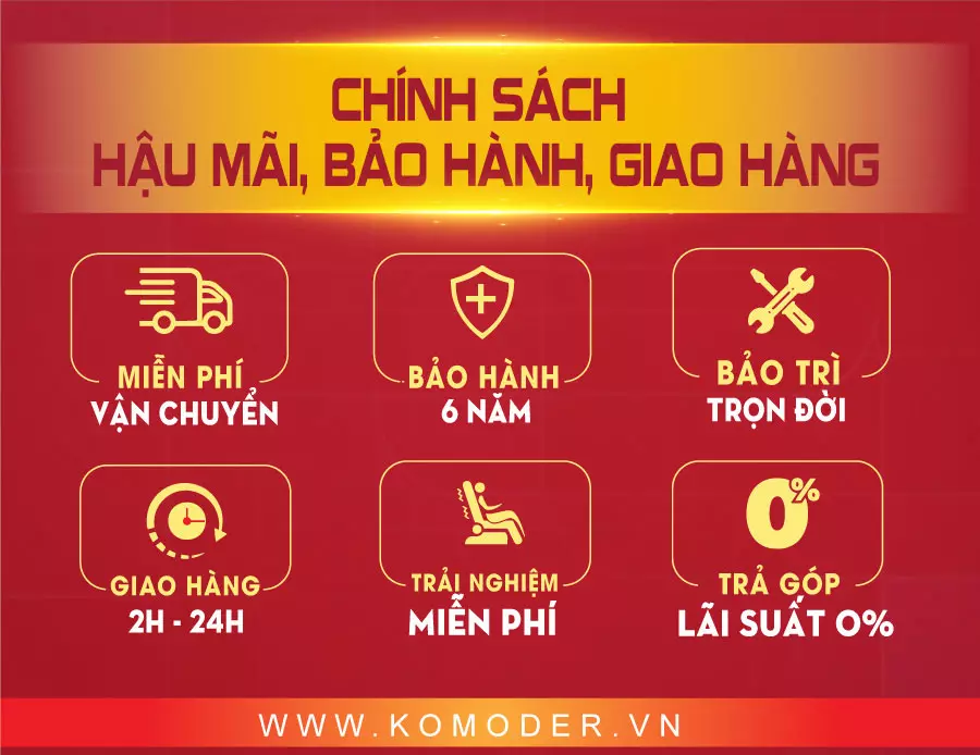 Đặc quyền khi mua ghế massage Tây Ninh tại Komoder
